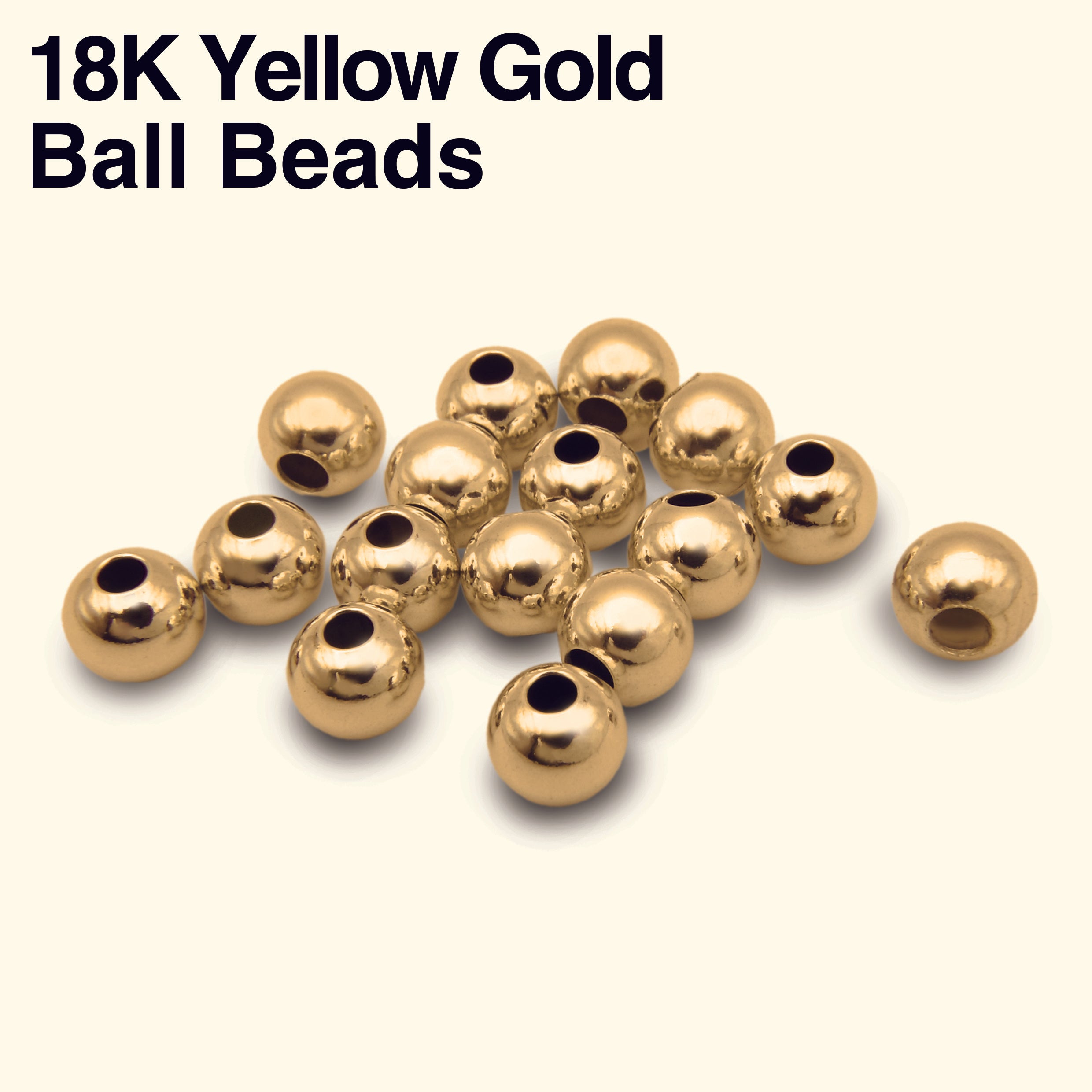 18K Yellow Gold Ball Beads [1 Piece]