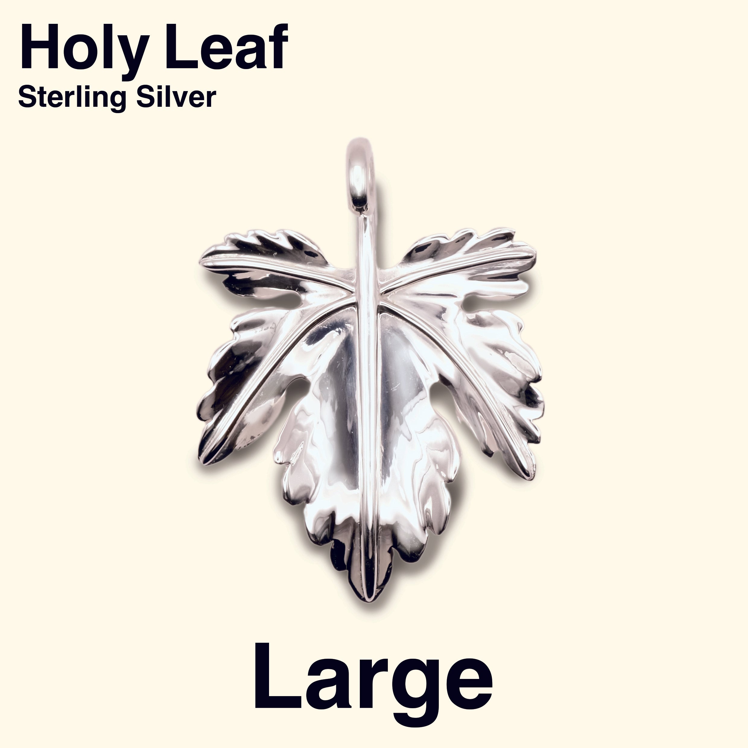 Holy Leaf Charm [Sterling Silver / Large]