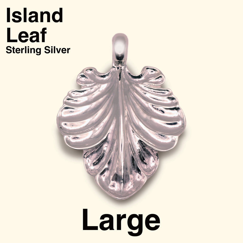 Island Leaf Charm [Sterling Silver / Large]
