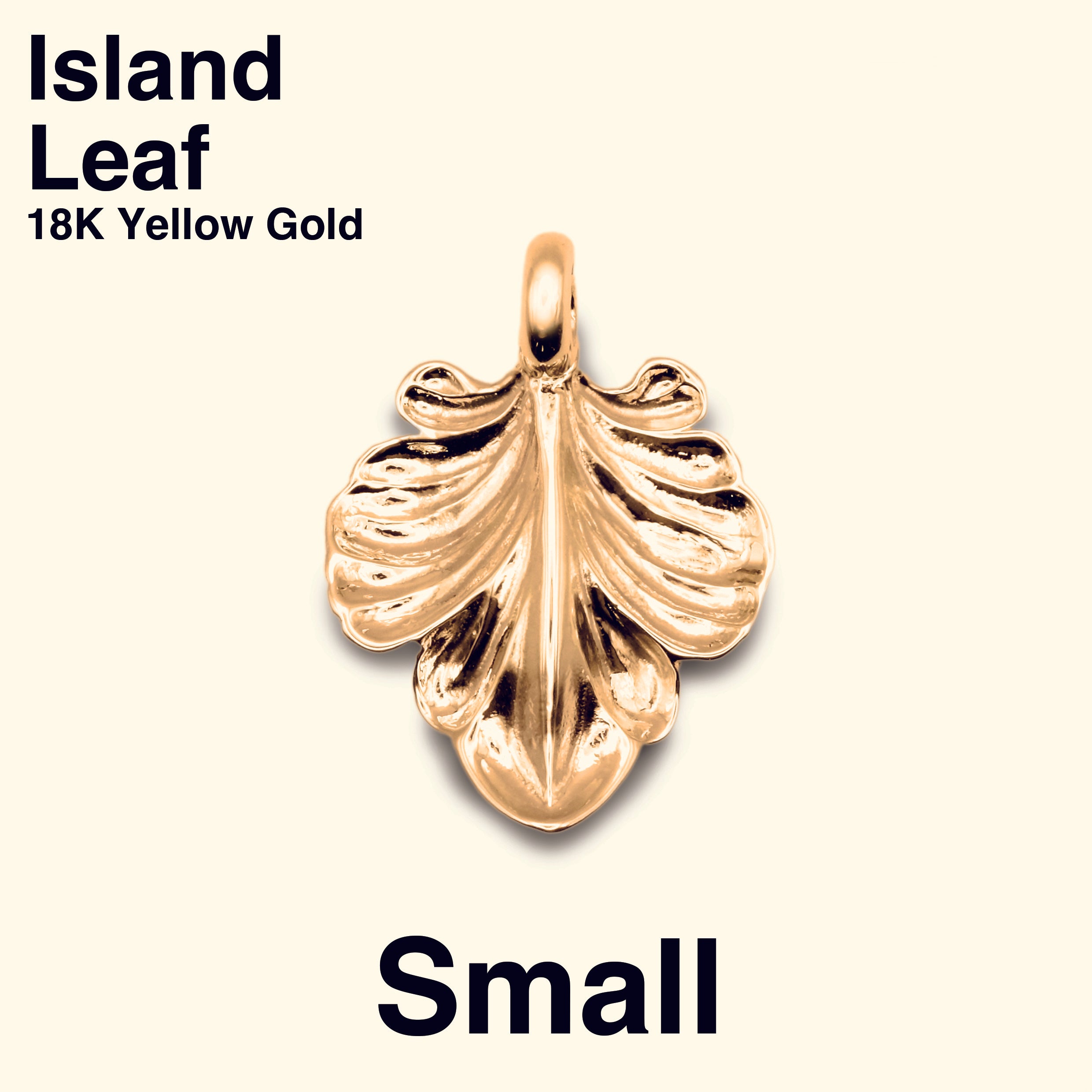 Island Leaf Charm [18K Yellow Gold /Small]