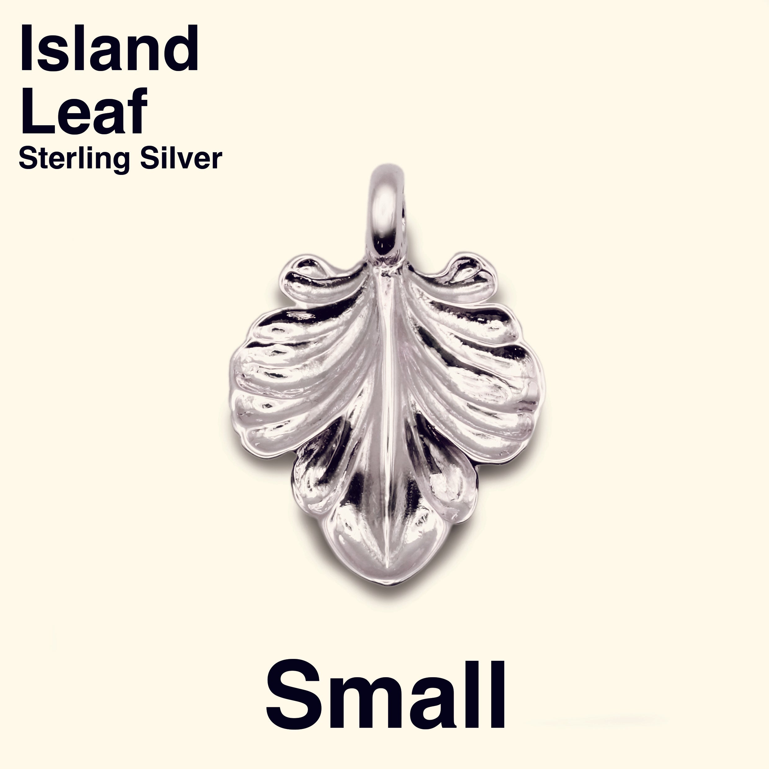 Island Leaf Charm [Sterling Silver / Small]