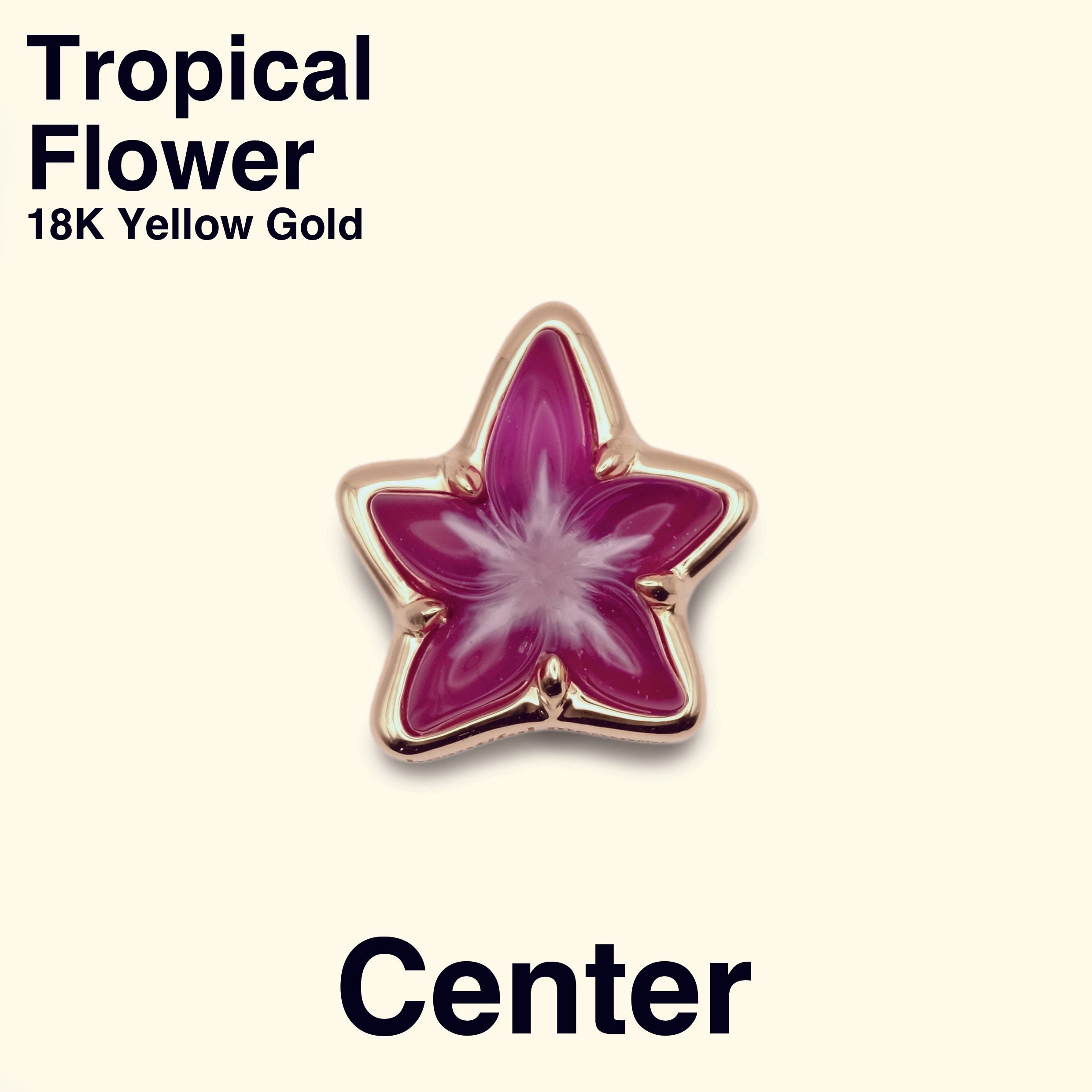 Tropical Flower Pendant [Center / 18K Yellow Gold / Purple]