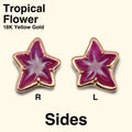 Tropical Flower Pendant [Sides / 18K Yellow Gold / Purple]