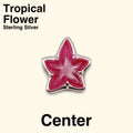 Tropical Flower Pendant [Center / Sterling Silver / Purple]
