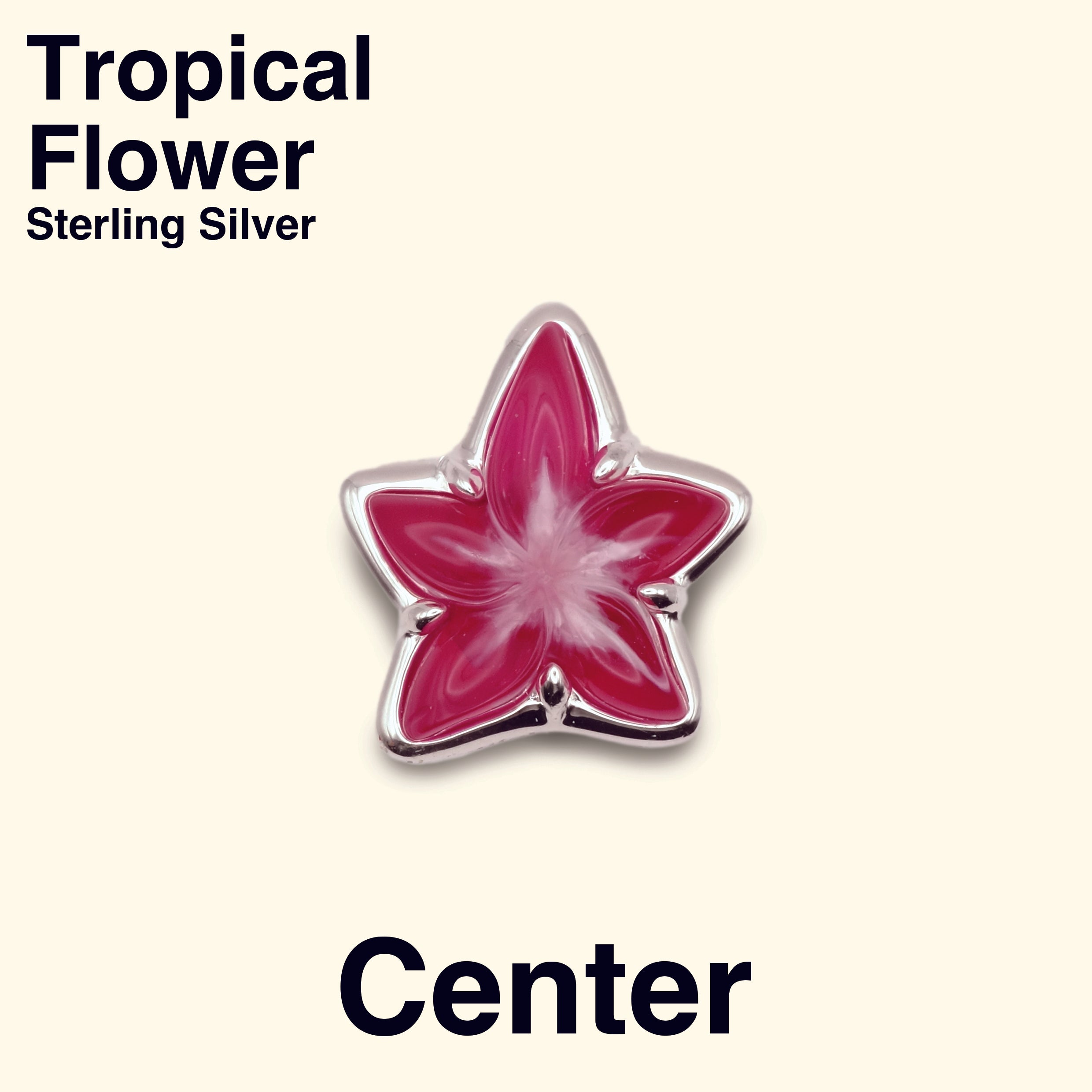 Tropical Flower Pendant [Center / Sterling Silver / Purple]