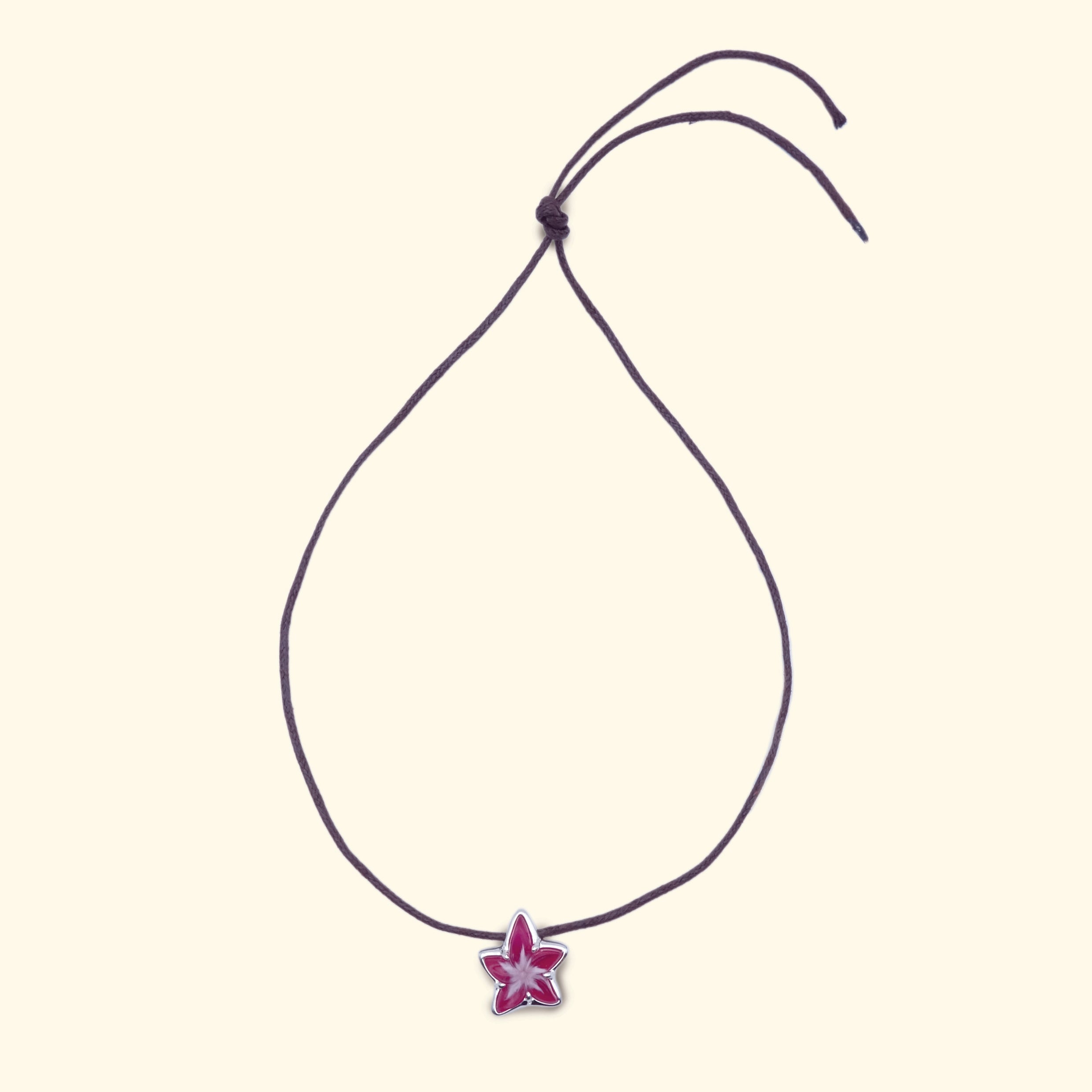 Tropical Flower Pendant [Center / Sterling Silver / Purple]