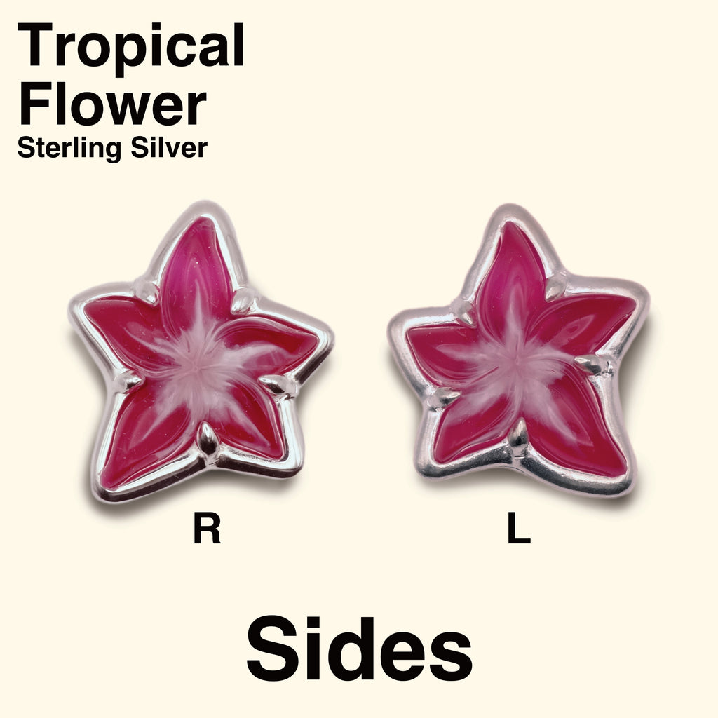 Tropical Flower Pendant [Sides / Sterling Silver / Purple]