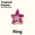 Tropical Flower Ring [18K Yellow Gold / Purple]
