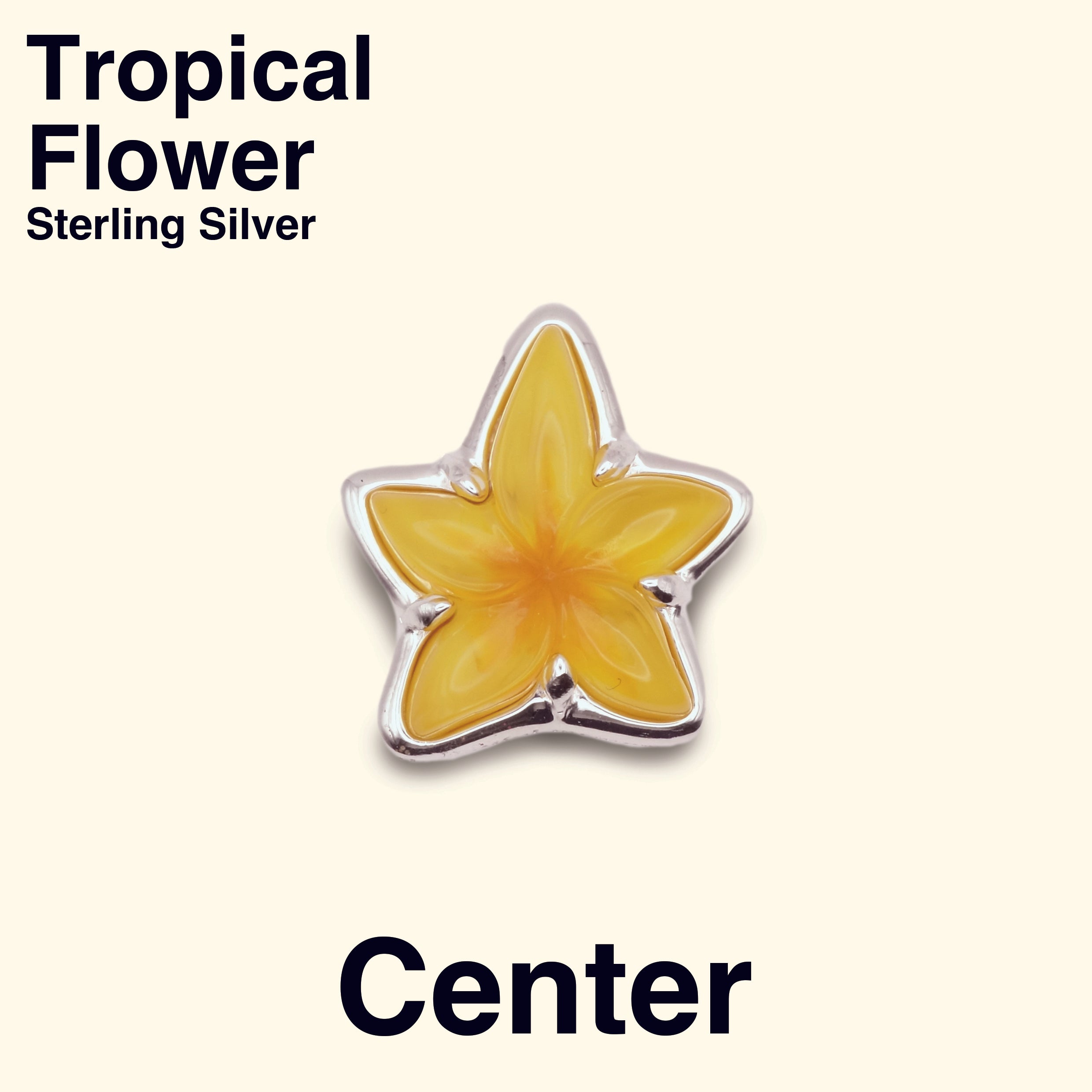 Tropical Flower Pendant [Center / Sterling Silver / Purple]