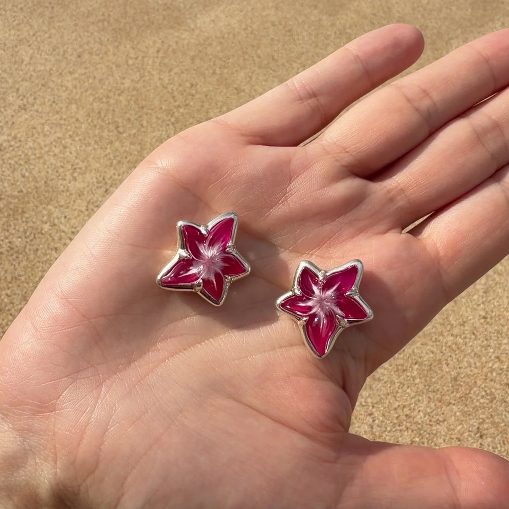 Tropical Flower Pendant [Sides / Sterling Silver / Purple]