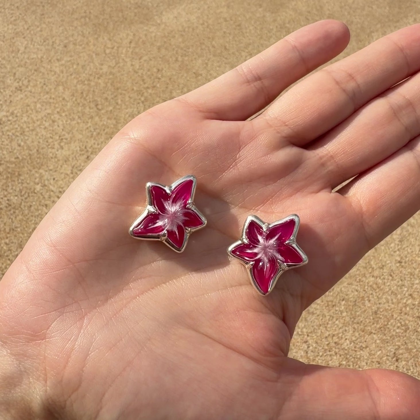 Tropical Flower Pendant [Sides / Sterling Silver / Purple]