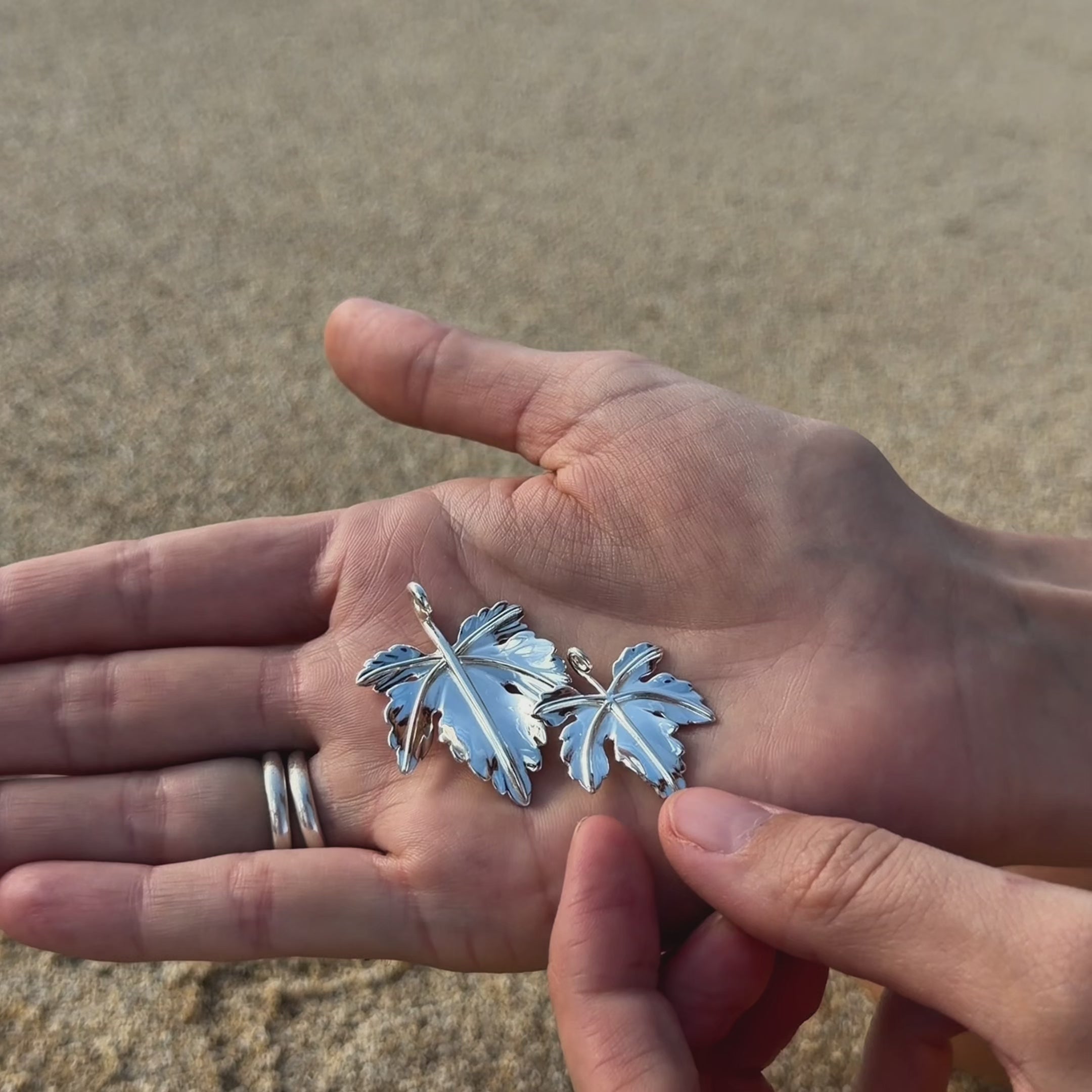 Holy Leaf Charm [Sterling Silver / Large]
